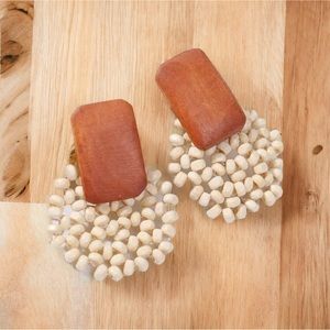 Bohemian Hand-Woven Geometric Wooden Earrings